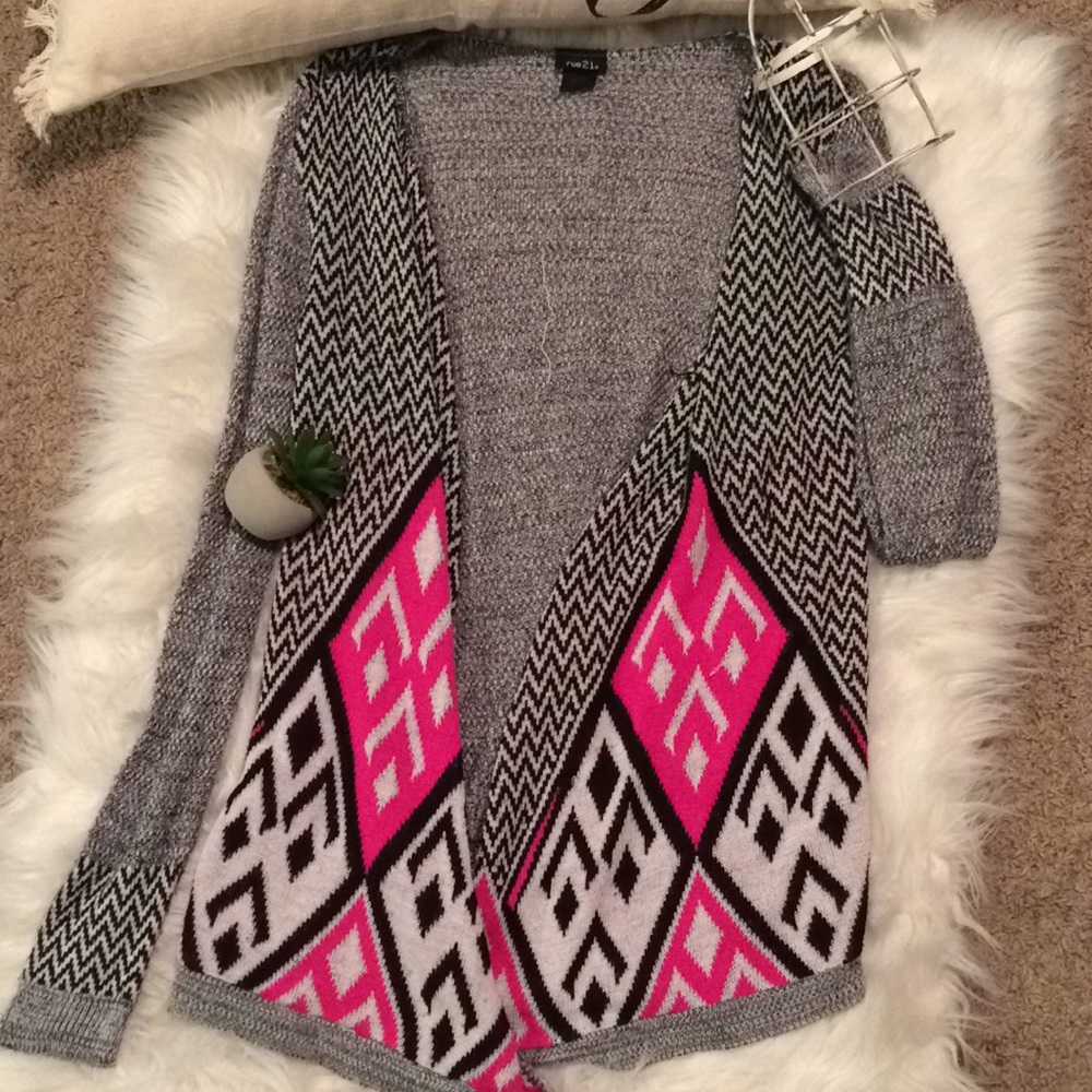 Aztec print cardigan